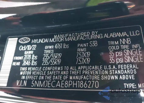 2023 Hyundai Tucson Limited z USA, uszkodzony, nr VIN 5NMJECAE8PH186270